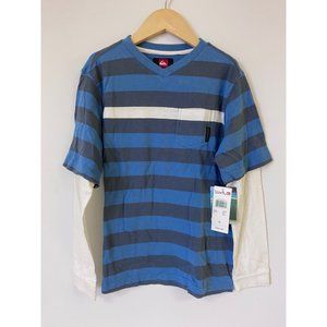 Quicksilver 2fer long sleeve v-neck pocket tee NEW